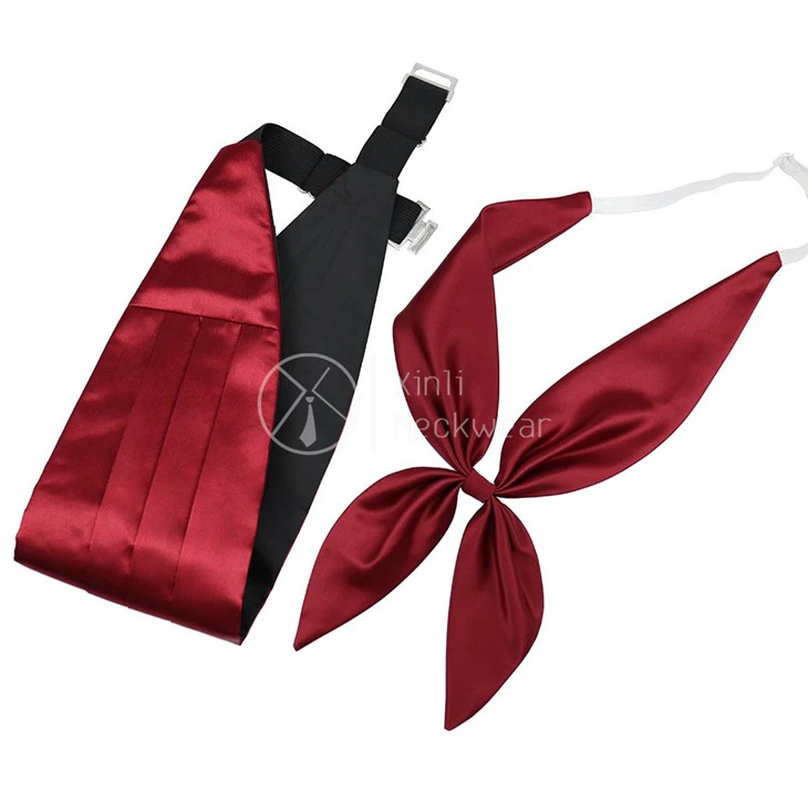Red cummerbund and bow tie