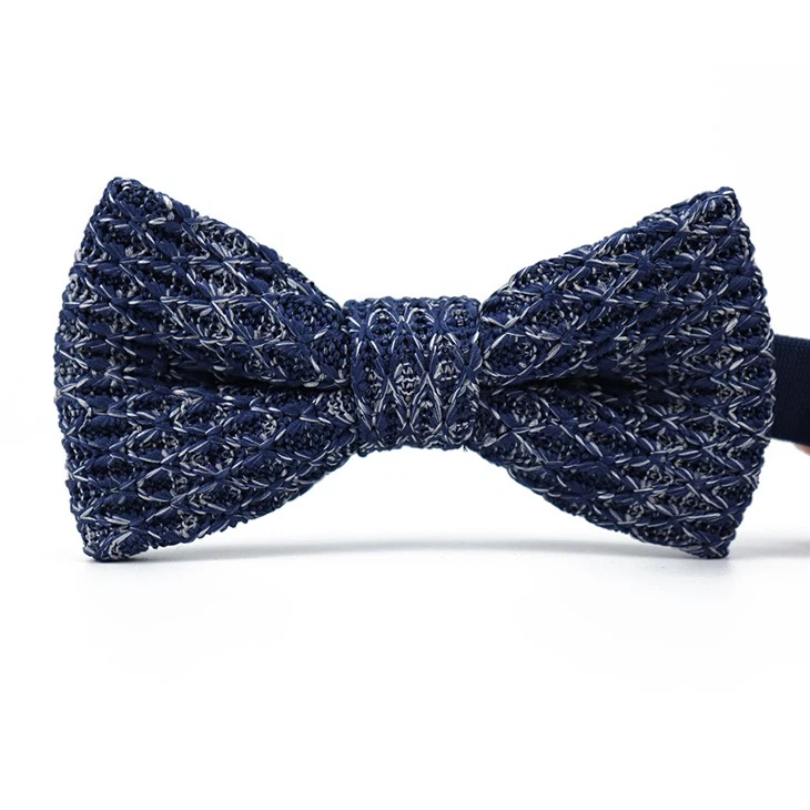 Navy Patterned Bow Tie